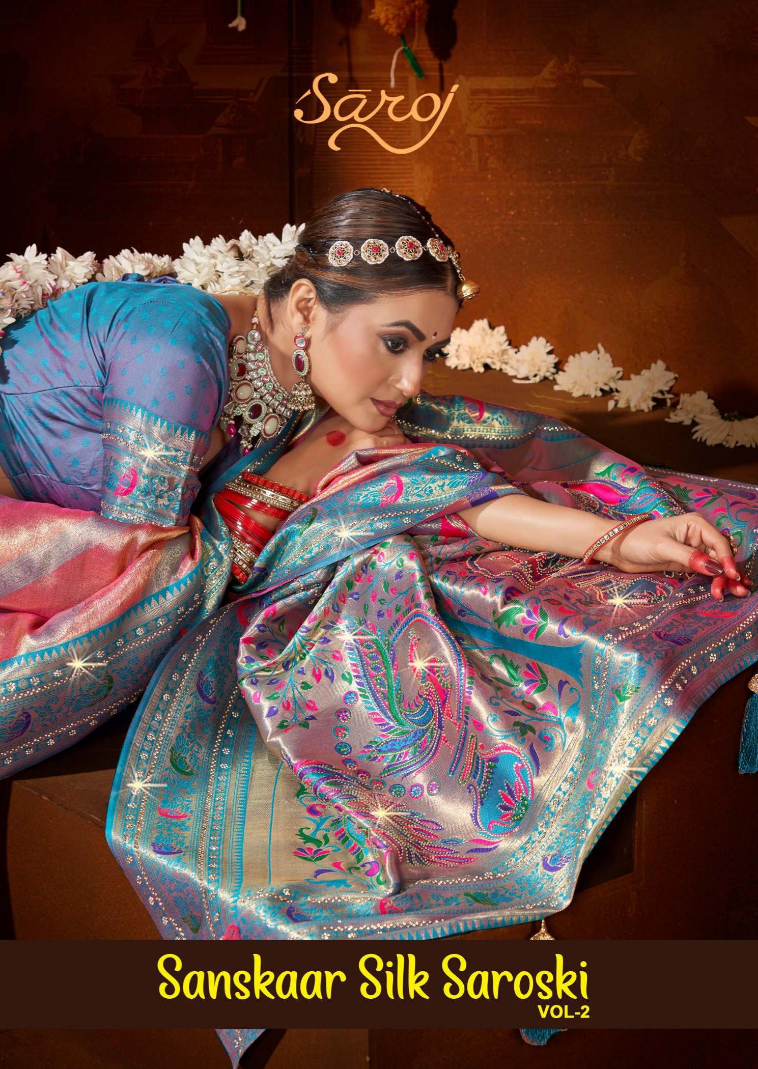  Sanskaar silk saroski Saroj vol.2 Sattin silk saree 