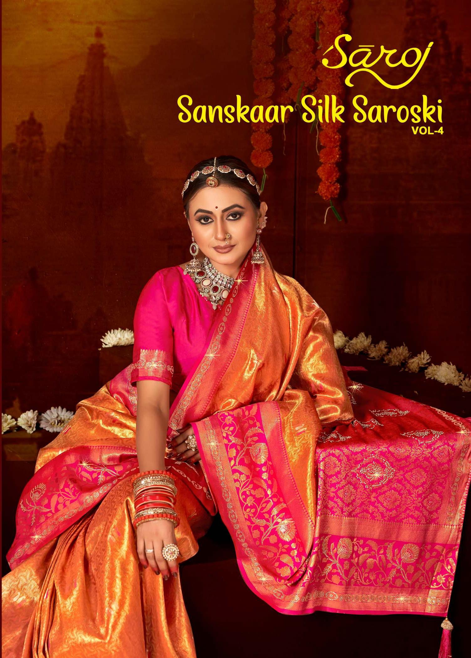 Sanskaar silk saroski Saroj vol.4 Sattin silk saree 
