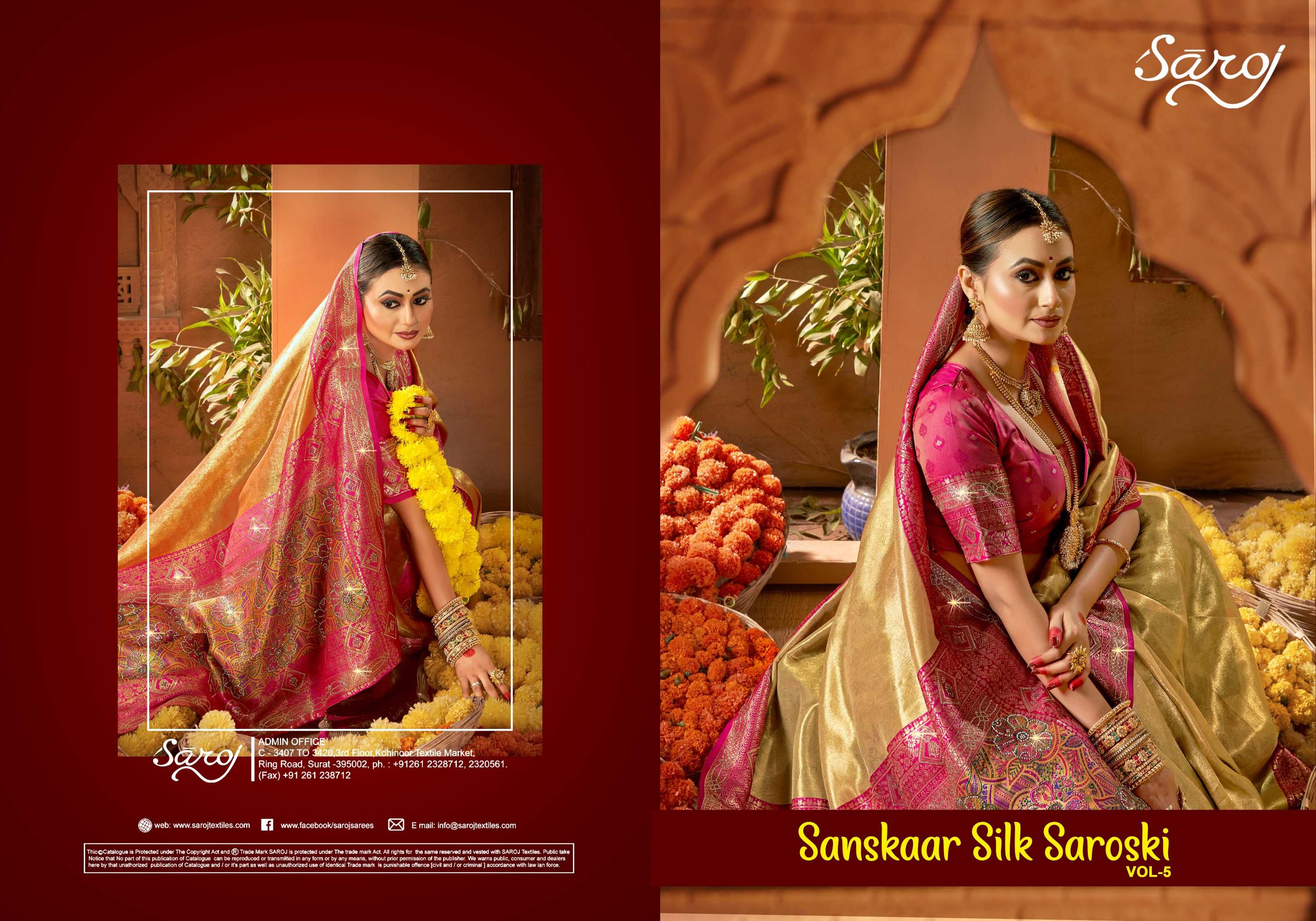  Sanskaar silk saroski Saroj vol.5 Sattin silk saree 