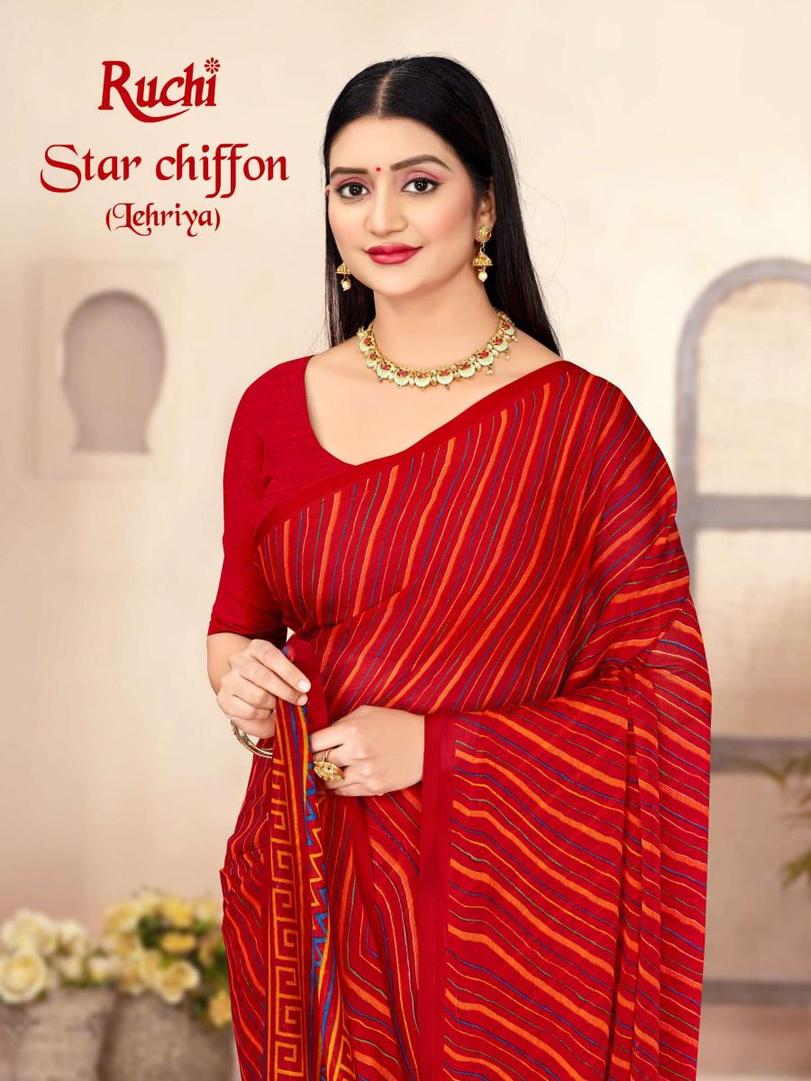 ruchi star chiffon lehriya vol 11 chiffon gorgeous look saree 