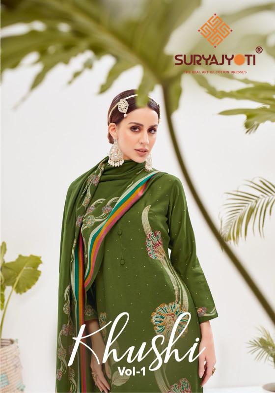 khushi vol 1 by suryajyoti roman vertigan stylish dress material 