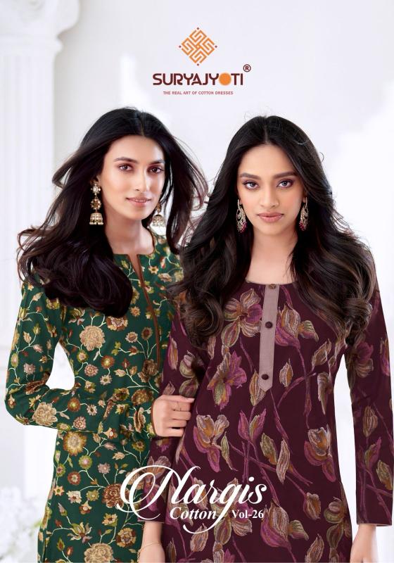 nargis cotton vol 26 by suryajyoti cotton print unstitch ladies suit 
