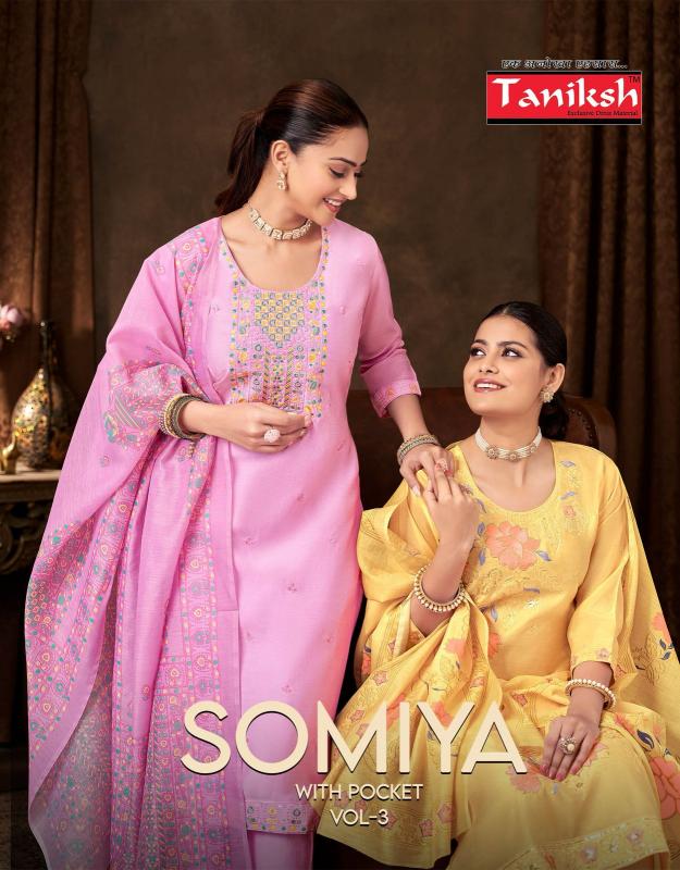 somiya vol 3 by taniksh roman fashionable design full stitch 3pcs dress
