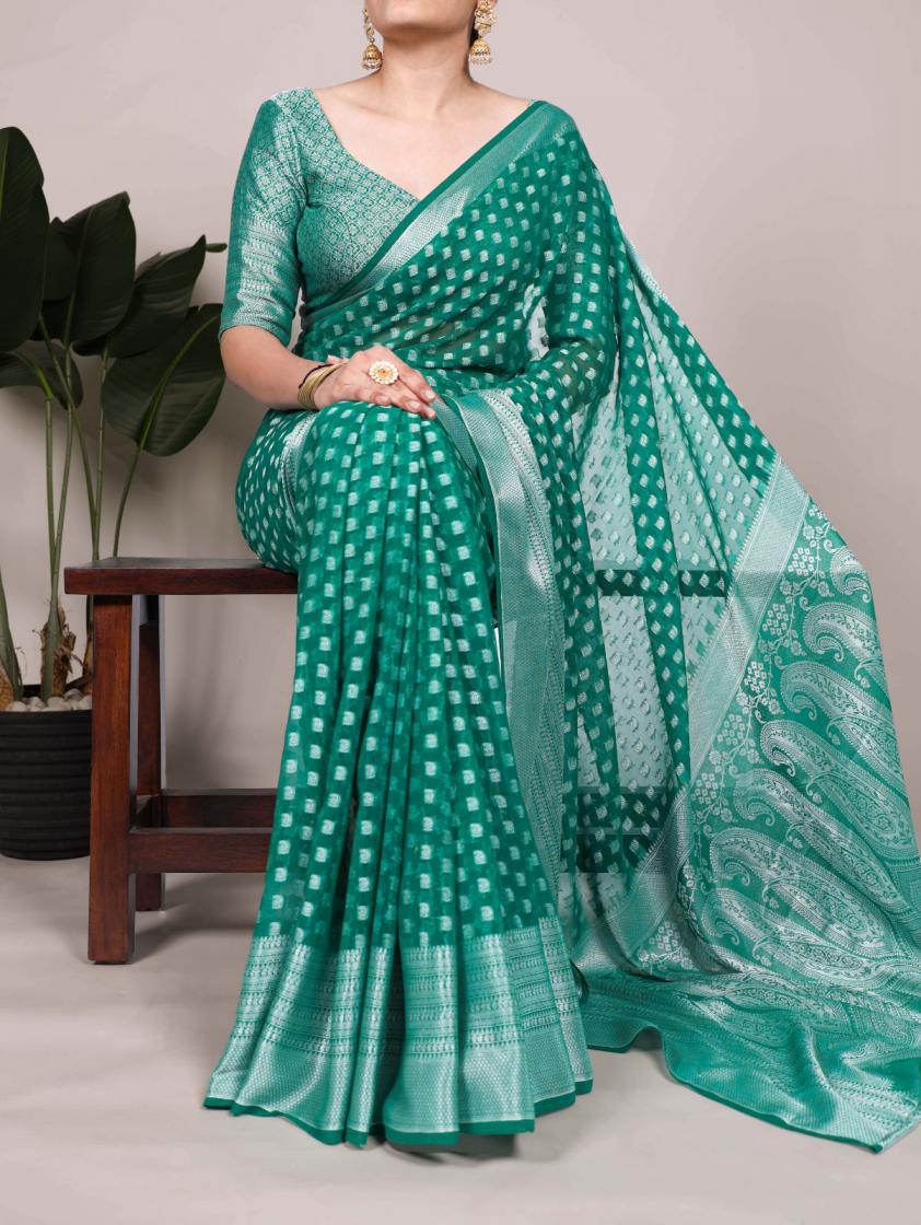 ynf7901 nylon georgette zari weaving work fashionable sarees