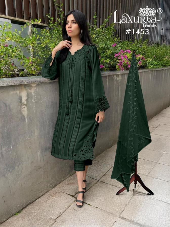 LAXURIA TRENDZ 1453 FULLY STITCH VELOUR ETHNIC PAKISTANI SUIT FOR WOMENS 