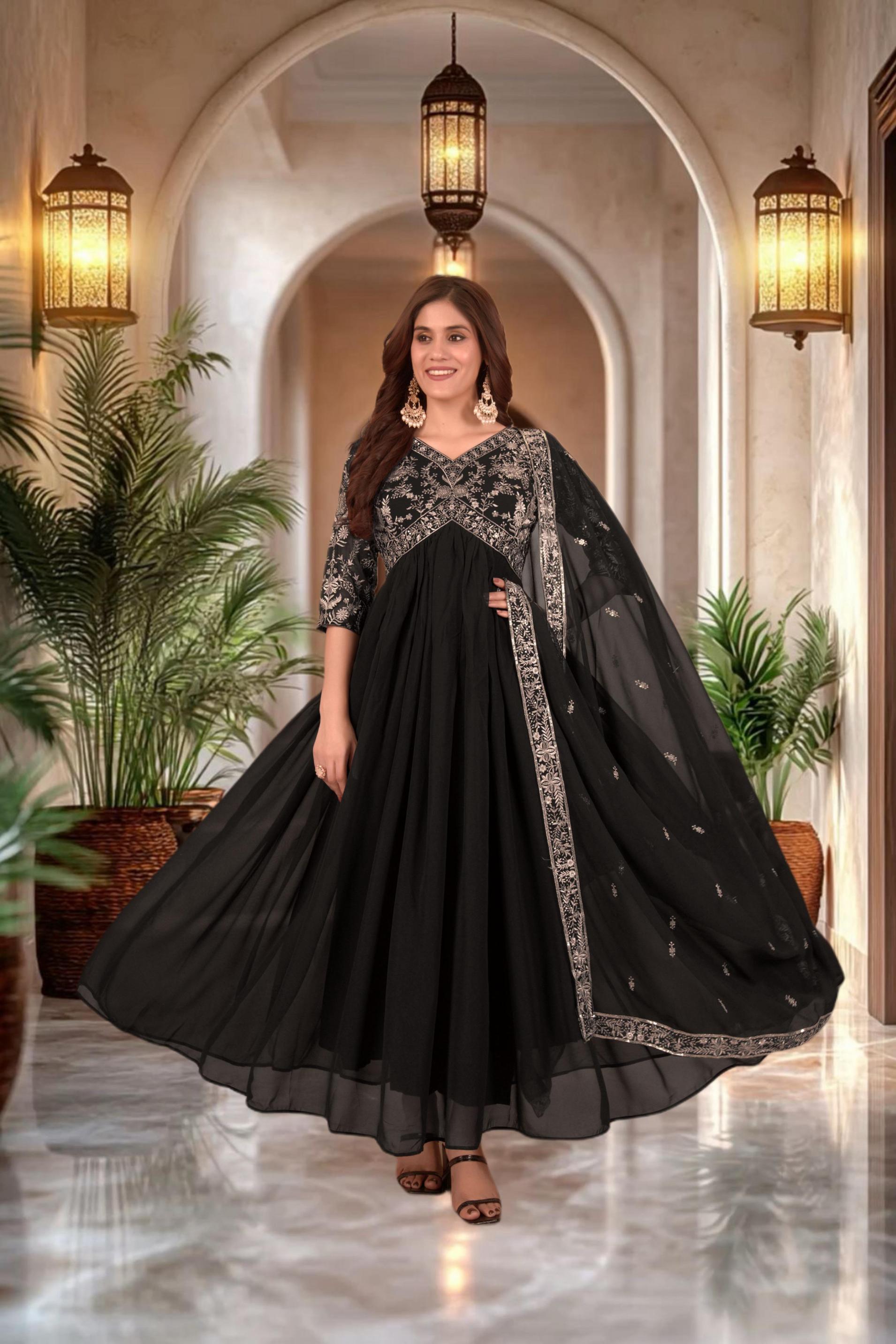 5049 READYMADE FAUX GEORGETTE AMAZING WORK SALWAR SUIT ONLINE 