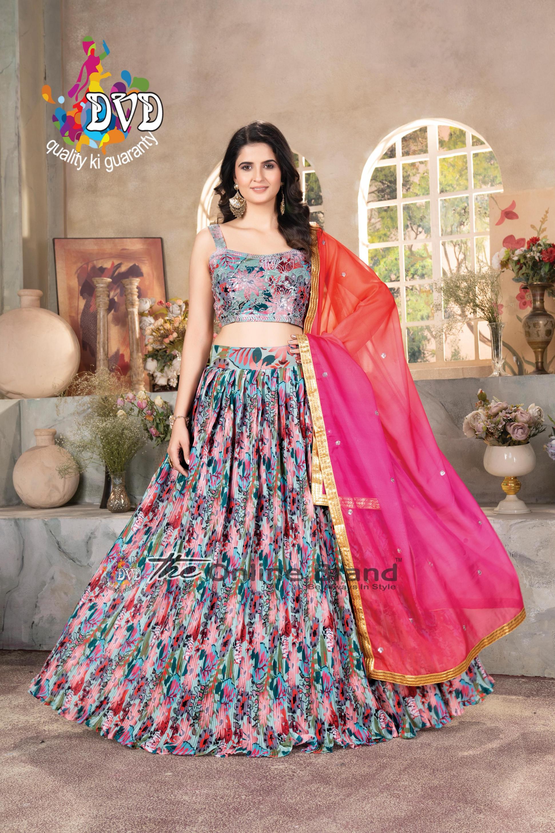 9235 TABBY ORGANZA FESTIVAL WEAR LEHENGA CHOLI SUPPLIER 