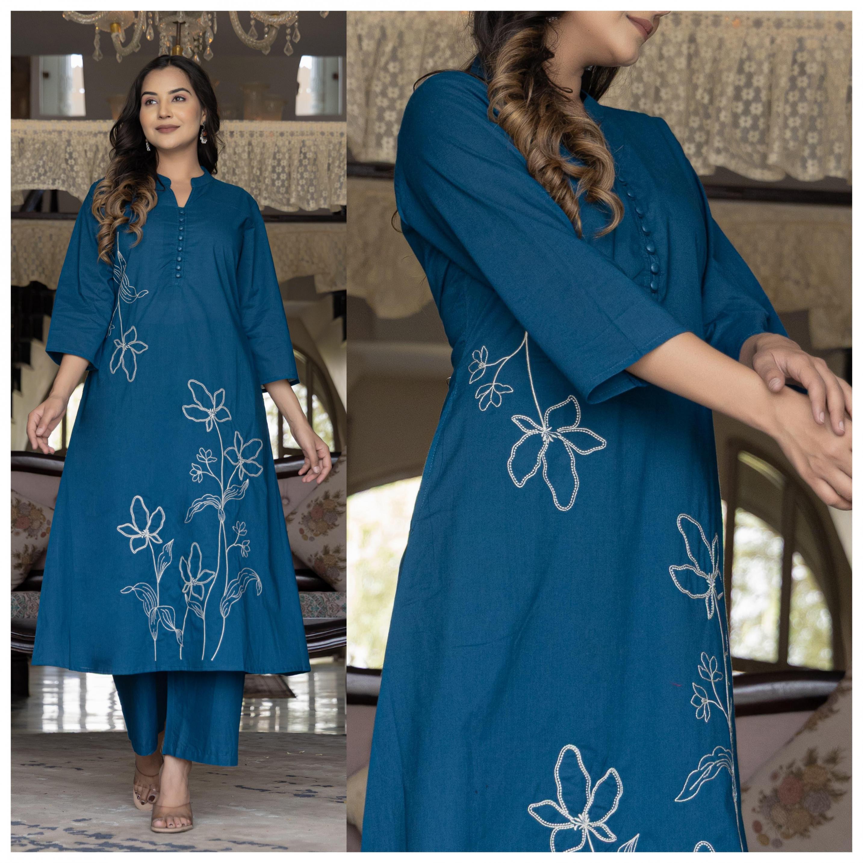 A LINE COTTON READYMADE KURTA PLAZZO SET EXPORTS 