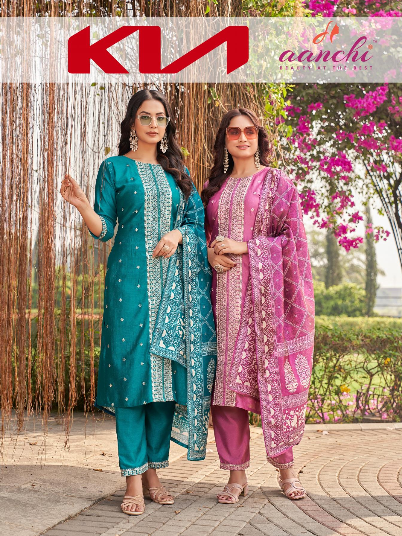 KIA VOL 1 BY AANCHI VICHITRA SILK STYLISH FULL STITCH 3PCS DRESS