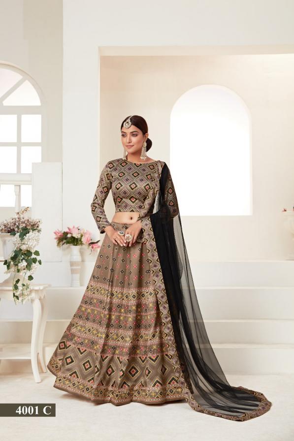 aawiya 4001c ajmeri silk traditional lehenga choli supplier