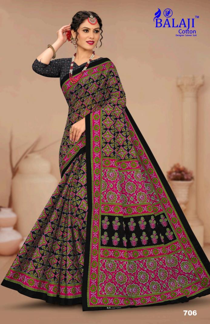 AJARK MASLEEN VOL 7 BY BALAJI COTTON PRINTED SAREE 