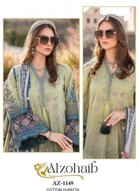 alzohaib 1147,1149,1183,1184,1185 cotton pakistani 3pcs dress online 