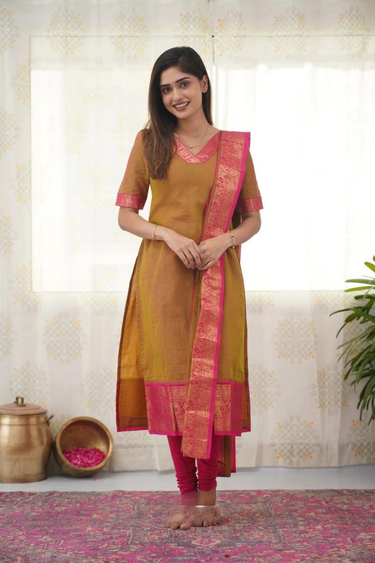 amali silk cotton fully stitch stylish salwar kameez 