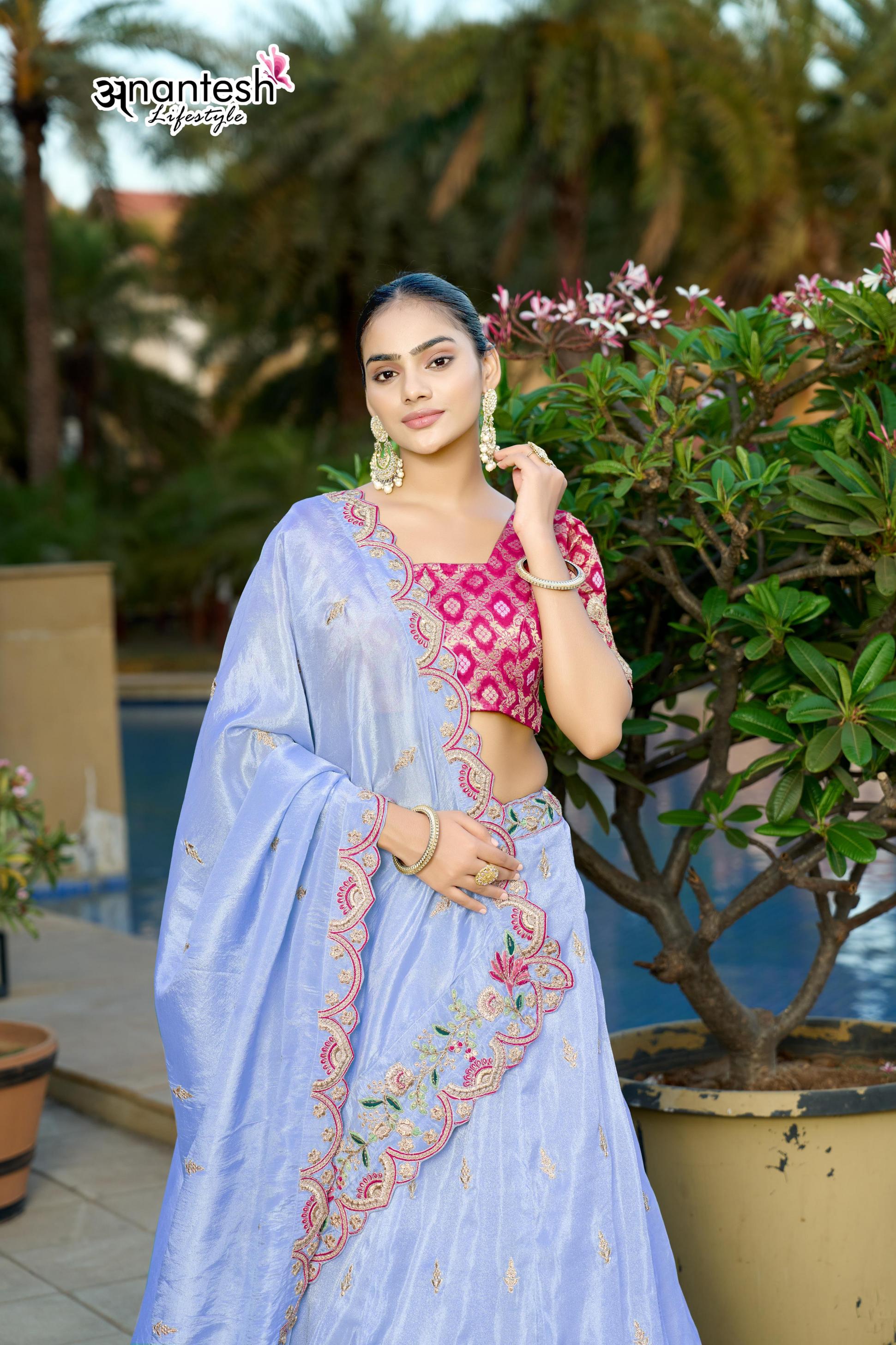 5048 BY ANANTESH LIFESTYLE SEMI STITCH COSMOS VISCOSE BEST LEHENGA FOR WEDDING