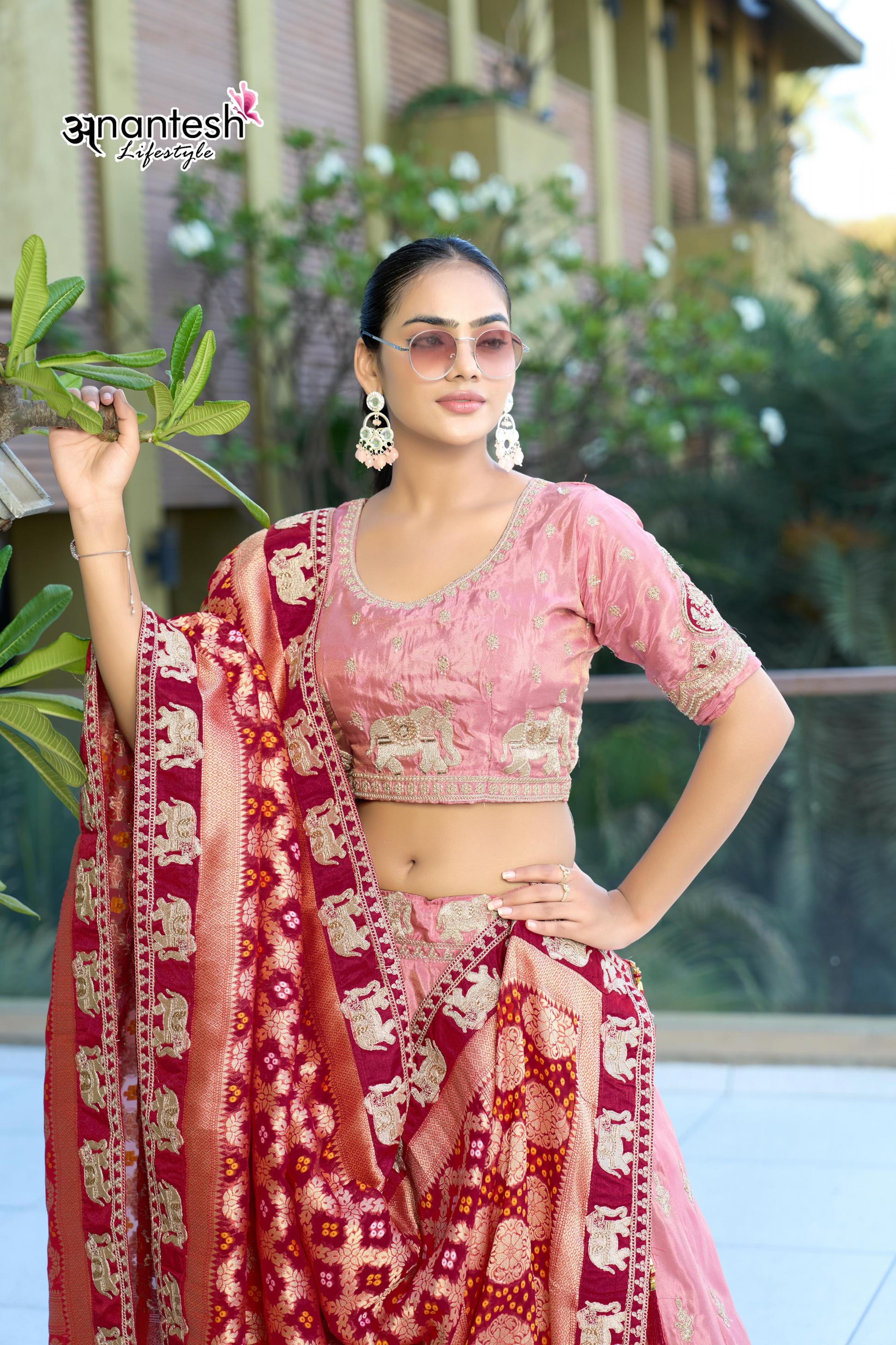 5055 BY ANANTESH LIFESTYLE SEMI STITCH COSMOS VISCOSE ELEGANT LEHENGA FOR A PERFECT WEDDING