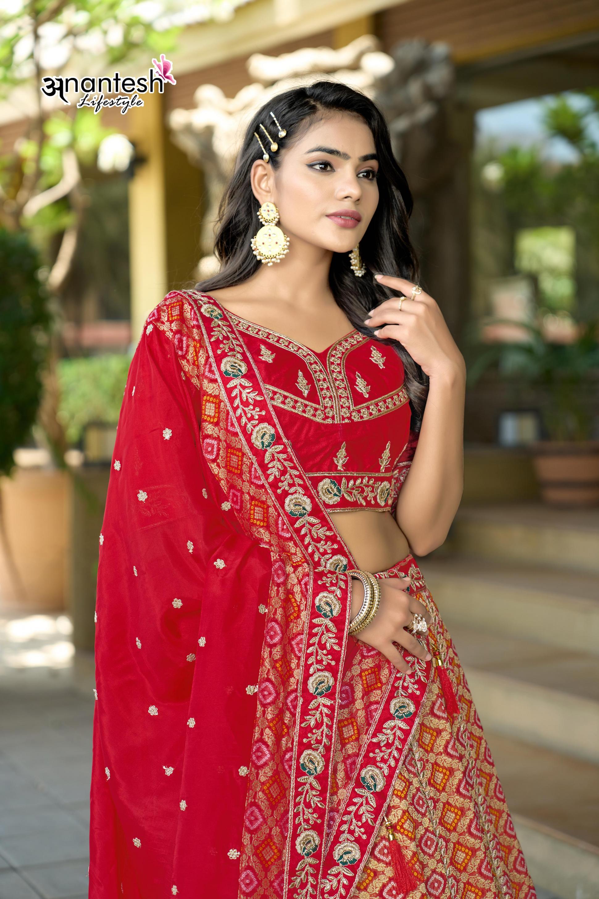 5056 BY ANANTESH LIFESTYLE VISCOSE SILK SEMI STITCH UNIQUE DESIGN CHANIYA CHOLI 