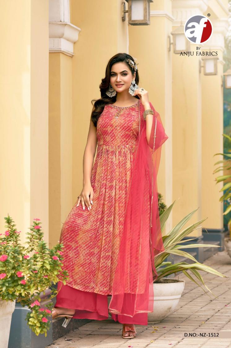 NZ 1512 BY ANJU FAB FULL STITCH CLASSIC CORCHET GEORGETTE PLAZZO DRESS