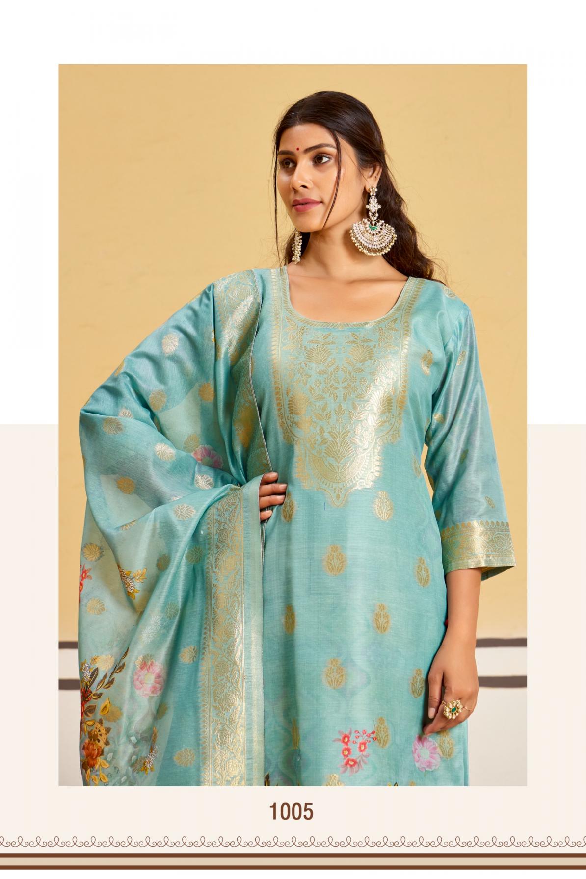 artriddh banarasi jacquard hit design full stitch trendy combo salwar kameez 