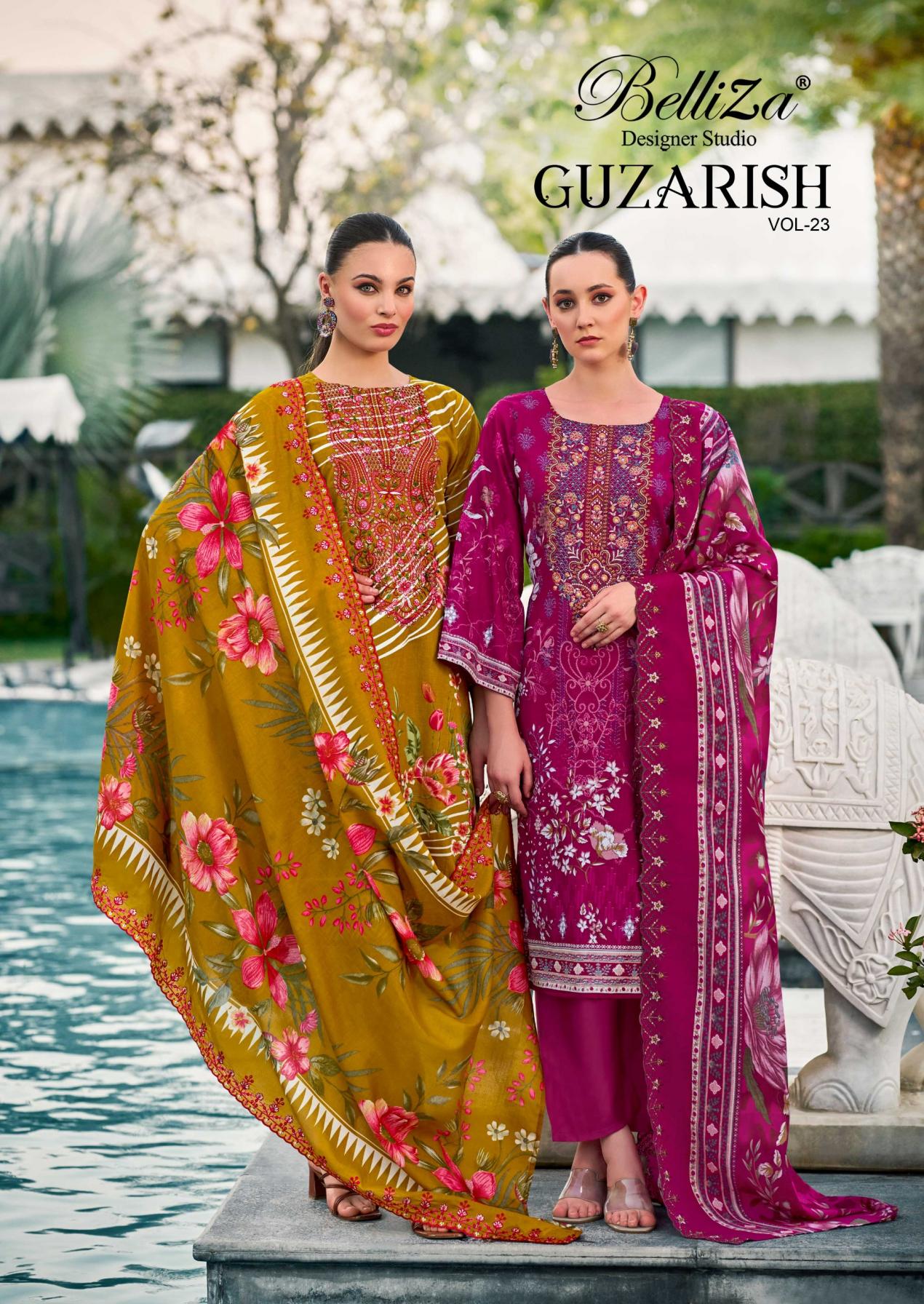 GUZARISH VOL 23 BY BELLIZA DESIGNER STUDIO COTTON BEAUTIFUL SALWAR KAMEEZ 
