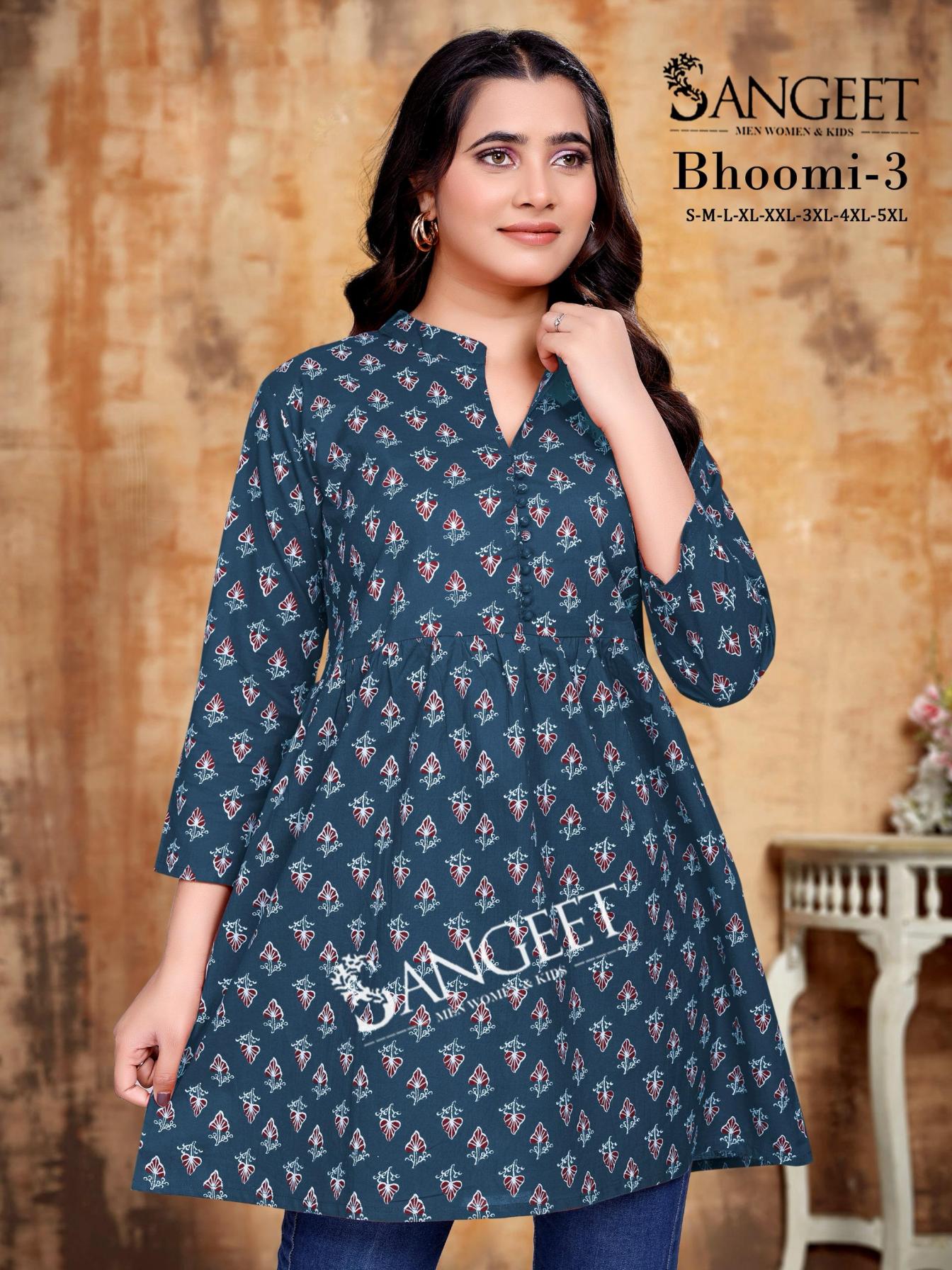 bhoomi vol 3 cotton print fully stitch plus size western tops for girls 