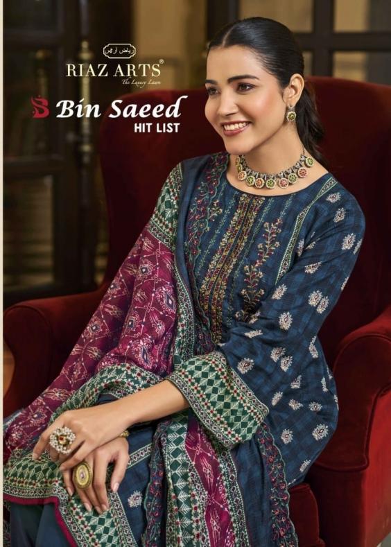 riaz arts bin saeed hitlist pretty look cotton lawn pakistani kurti set