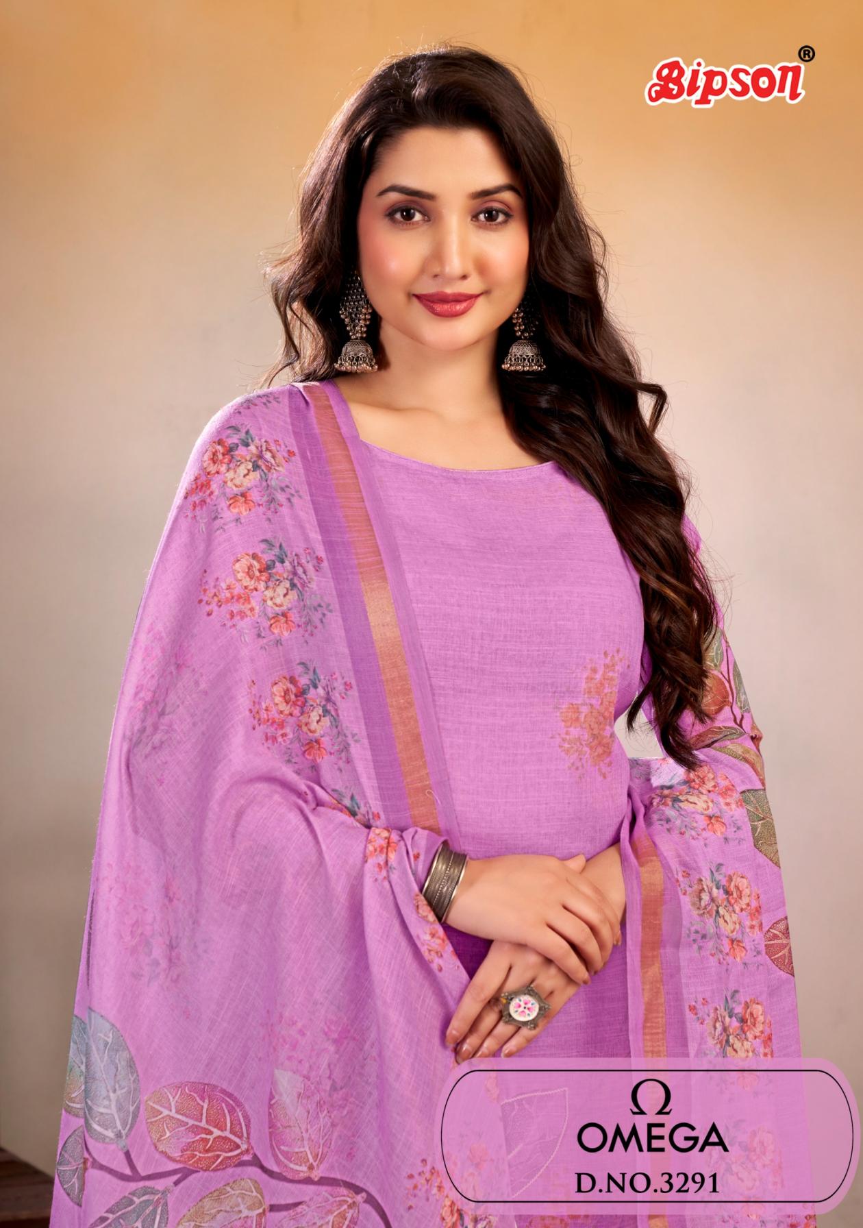 OMEGA 3291 BY BIPSON PRINTS LINEN SHOP TRENDY DRESS MATERIAL 