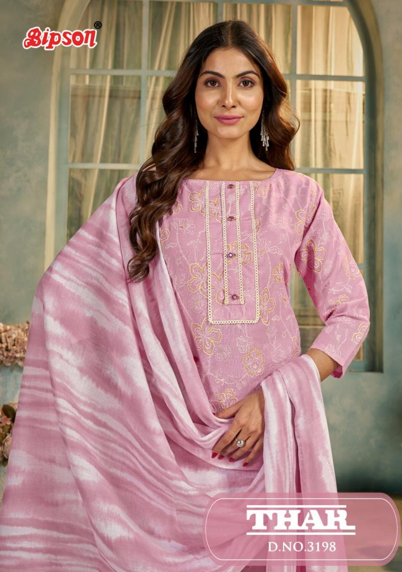thar 3198 by bipson prints cotton stylish unstitch 3pcs dress