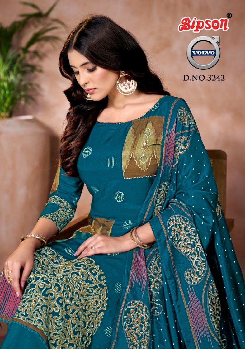 volvo 3243 by bipson prints unique viscose muslin suit for ladies 