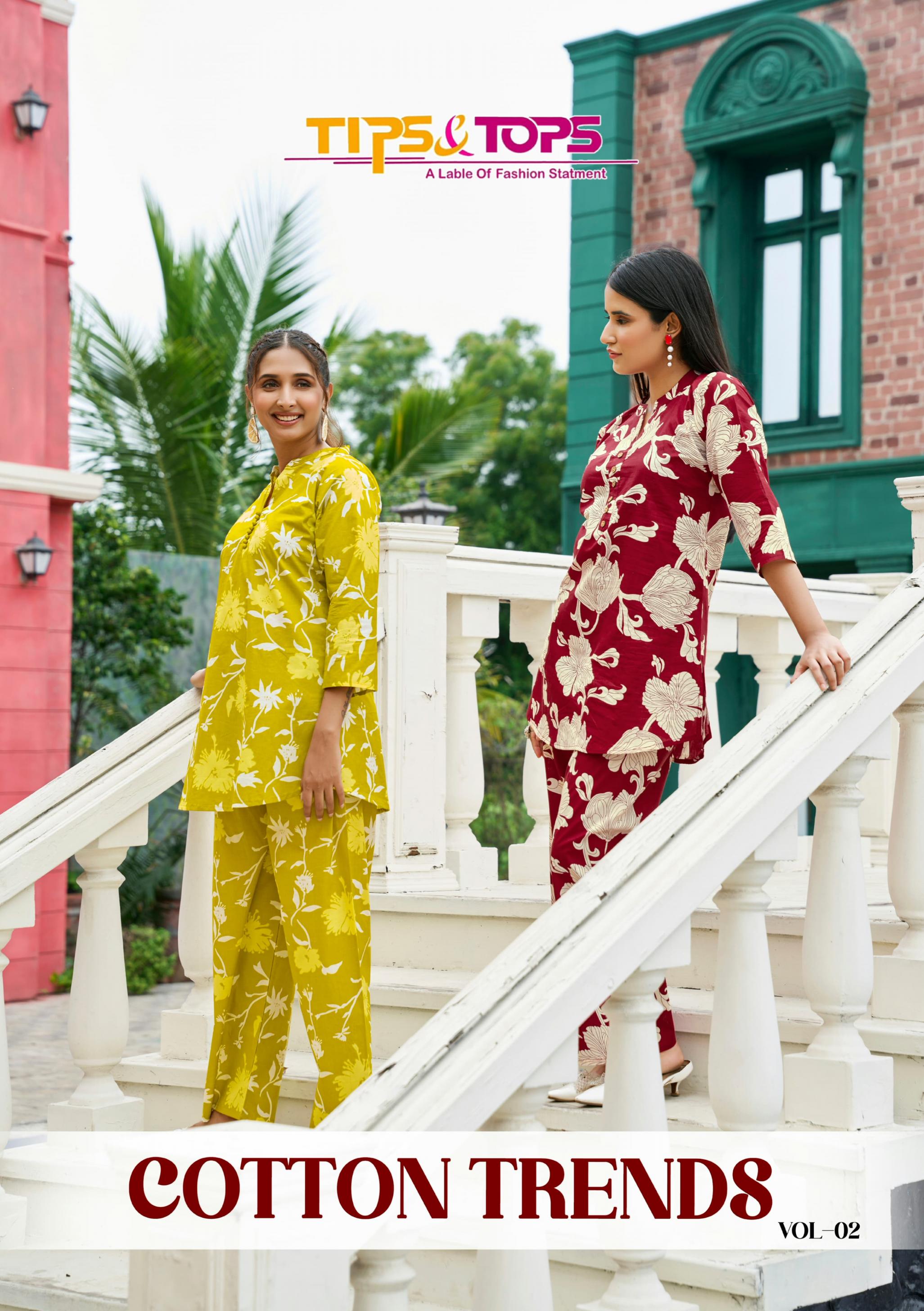 COTTON TRENDS VOL 2 BY TIPS AND TOPS READYMADE UNIQUE CO-ORD SET 