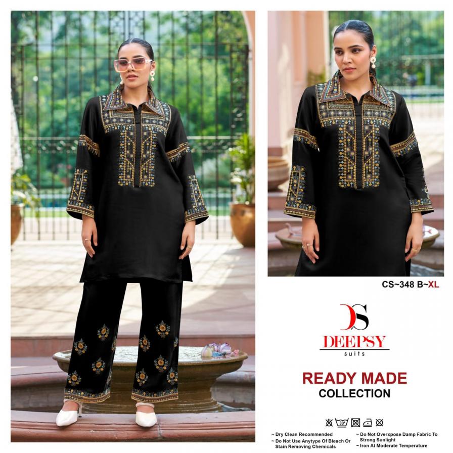 DEEPSY SUITS CS 348 READYMADE UNIQUE VISCOSE SATIN SILK CO-ORD SETS 