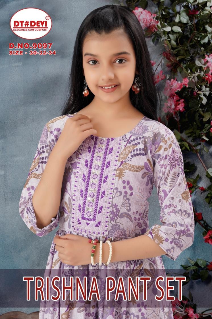 D.NO 9097 TRISHNA PANT SET ELEGANT FULL STITCHED KIDS SALWAR SUIT