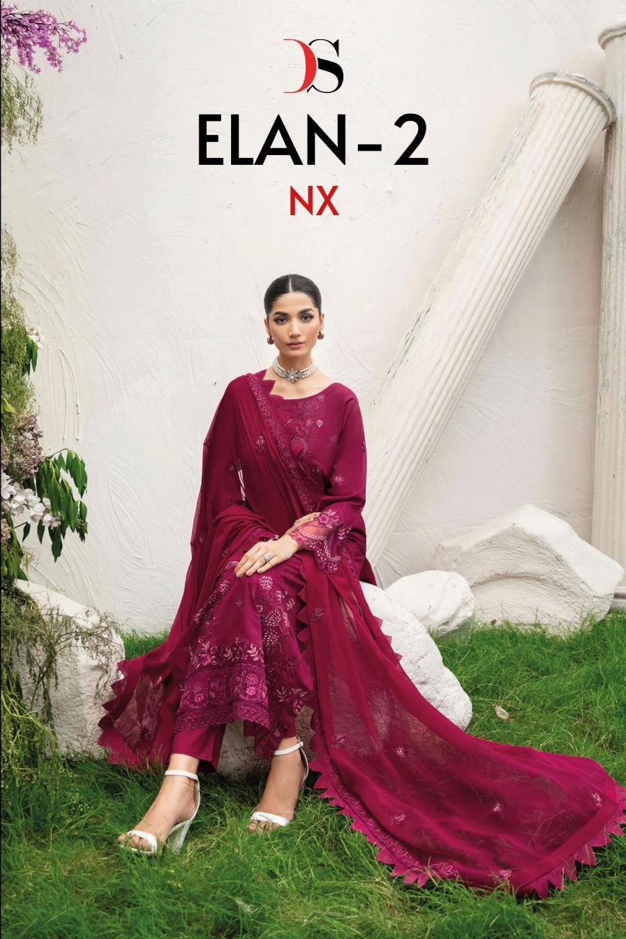 ELAN VOL 2 NX BY DEEPSY SUITS COTTON PAKISTANI UNSTITCH SUITS 
