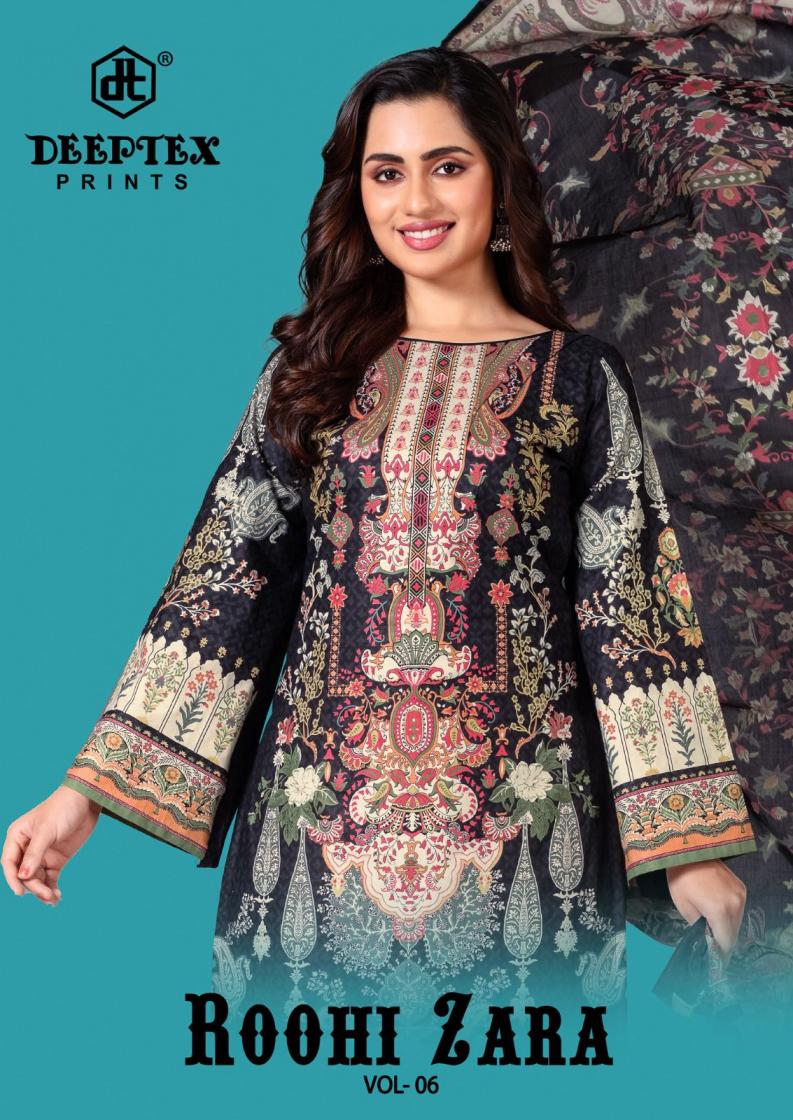 ROOHI ZARA VOL 6 BY DEEPTEX PRINTS COTTON LAWN PAKISTANI SUIT FOR WOMENS 