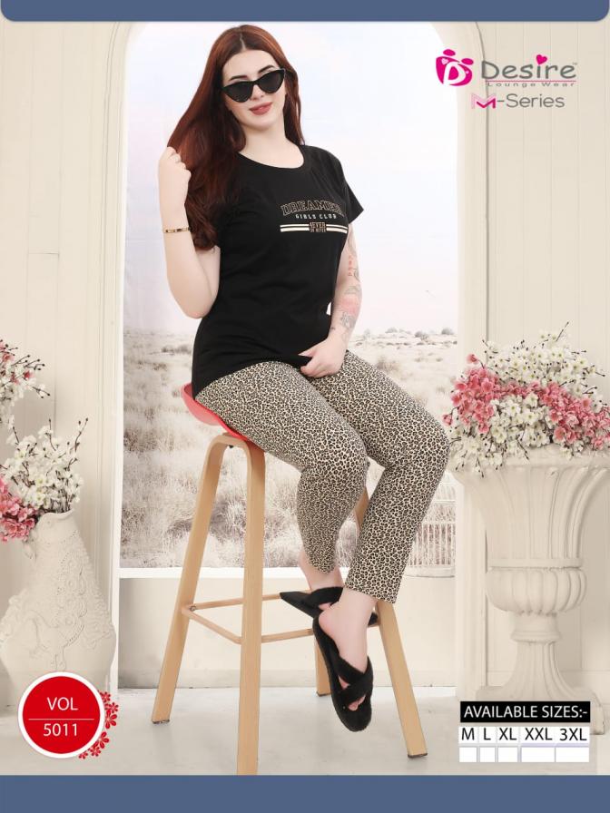 M SERIES 5011 BY DESIRE HOSIERY COTTON CLASSIC FULL STITCH NIGHT SUIT  