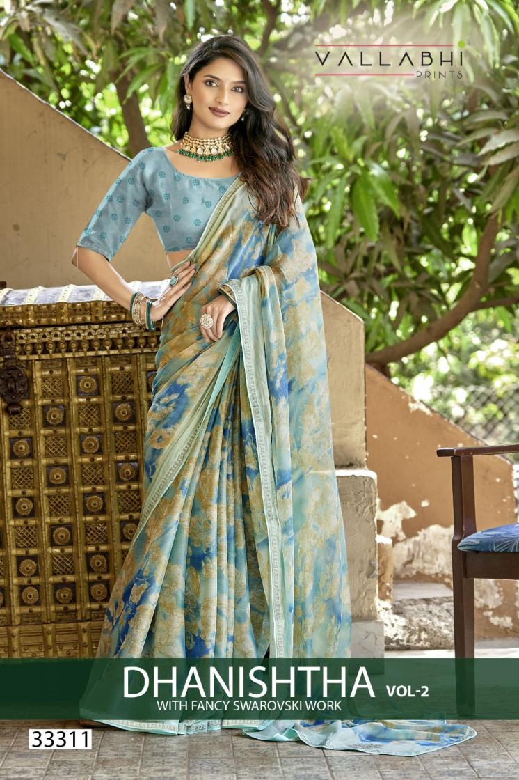 vallabhi print dhanishtha vol 2 attractive brasso saree wholesaler 