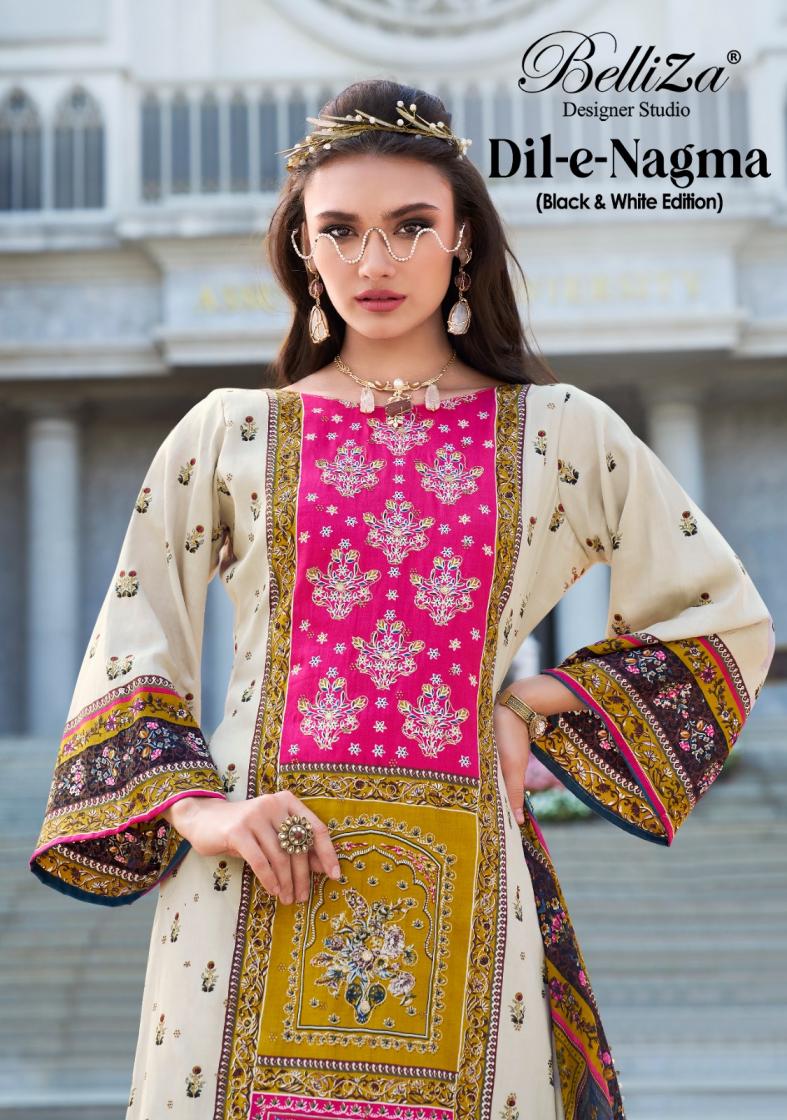 belliza designer dil e nagma stylish full stitch plus size  jam cotton pakistani dress
