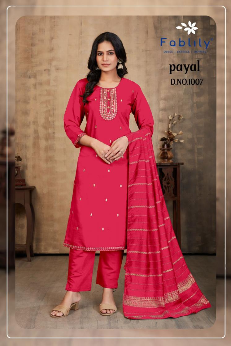 PAYAL VOL 1 BY FABLILY ROMAN SILK ELEGANT STYLE FULL STITCH 3PCS DRESS