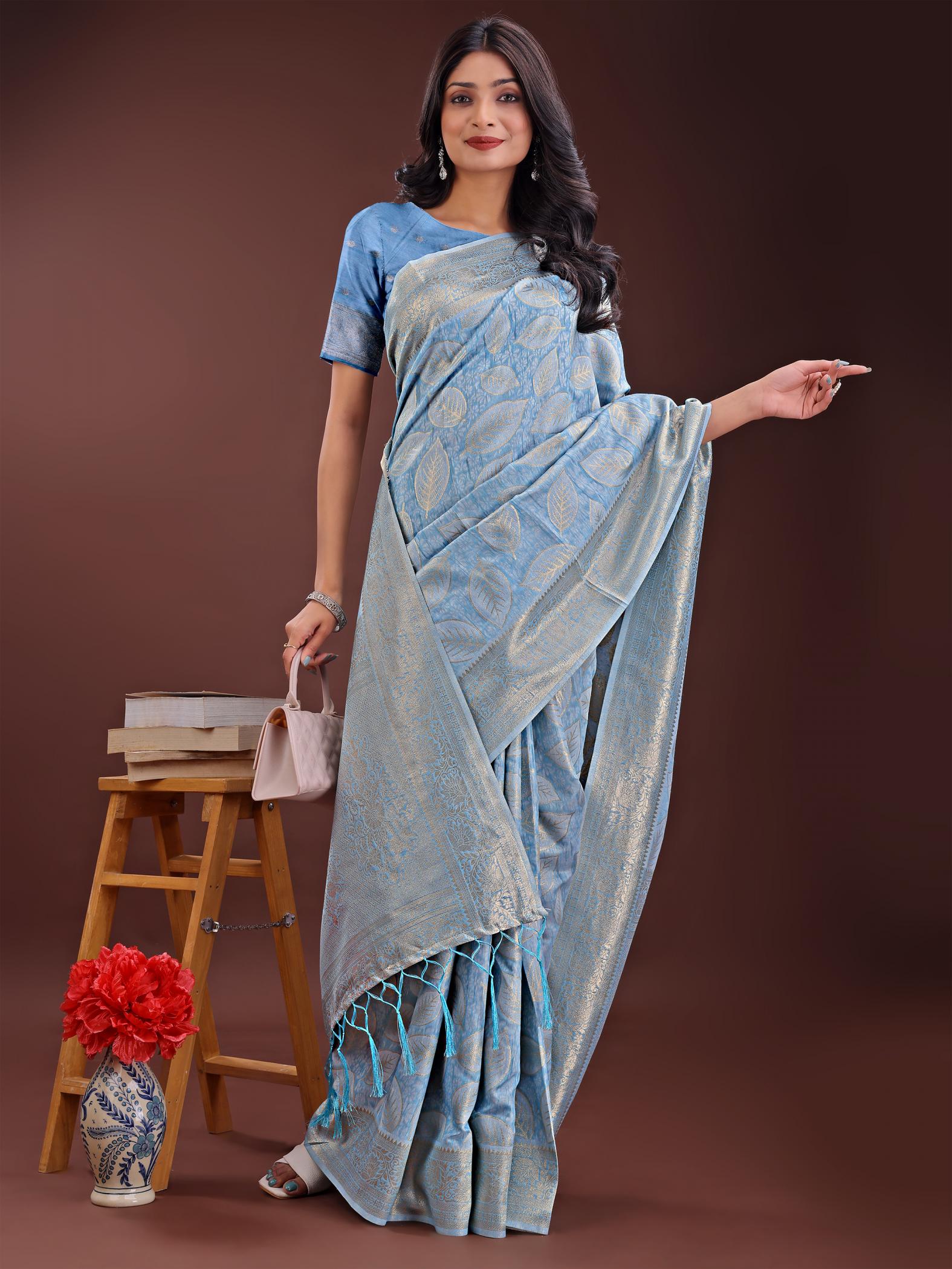 ASTITA FLORAL STYLE VOL 4 FANCY DESIGNER  COTTON FABRIC SAREE WHOLSALE WITH LATKAN