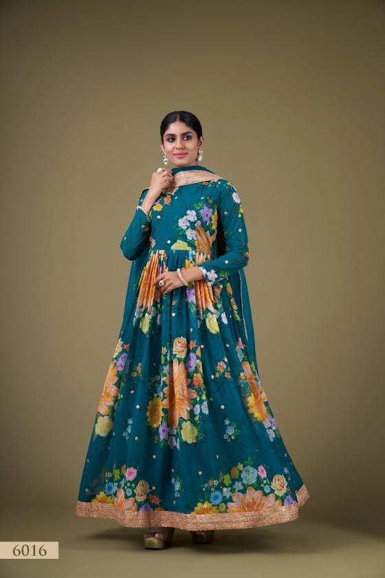 AAWIYA FLORAL VOL 1 FULL STITCH 6016 FOX GEORGETTE SALWAR KAMEEZ 