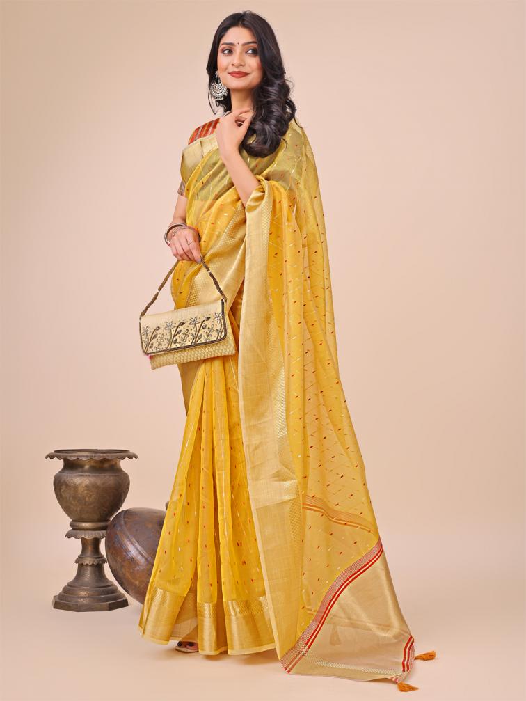 ASTITA FLORANCE FANCY DESIGNER ORGANZA FABRIC SAREE WHOLSALE WITH LATKAN