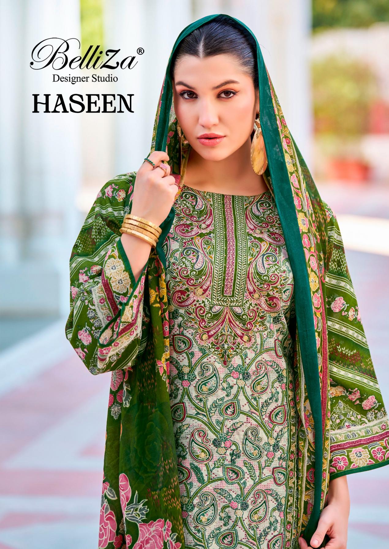 BELLIZA DESIGNER HASEEN COTTON MODERN PAKISTANI DRESS MATERIAL 