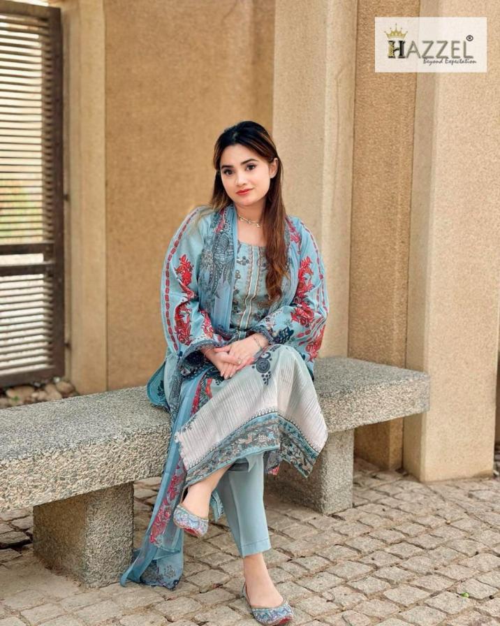 maria b by hazzel unique cambric cotton pakistani suit for womens 