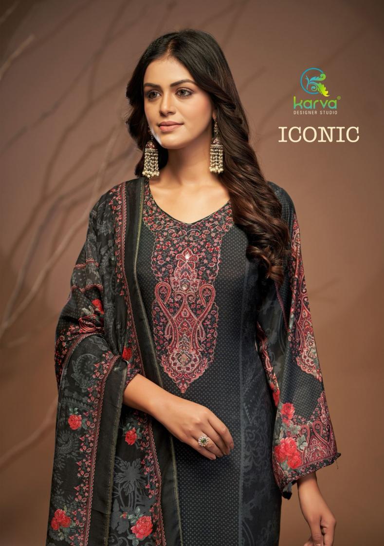 KARVA DESIGNER ICONIC VISCOSE MUSLIN UNIQUE DRESS MATERIAL 