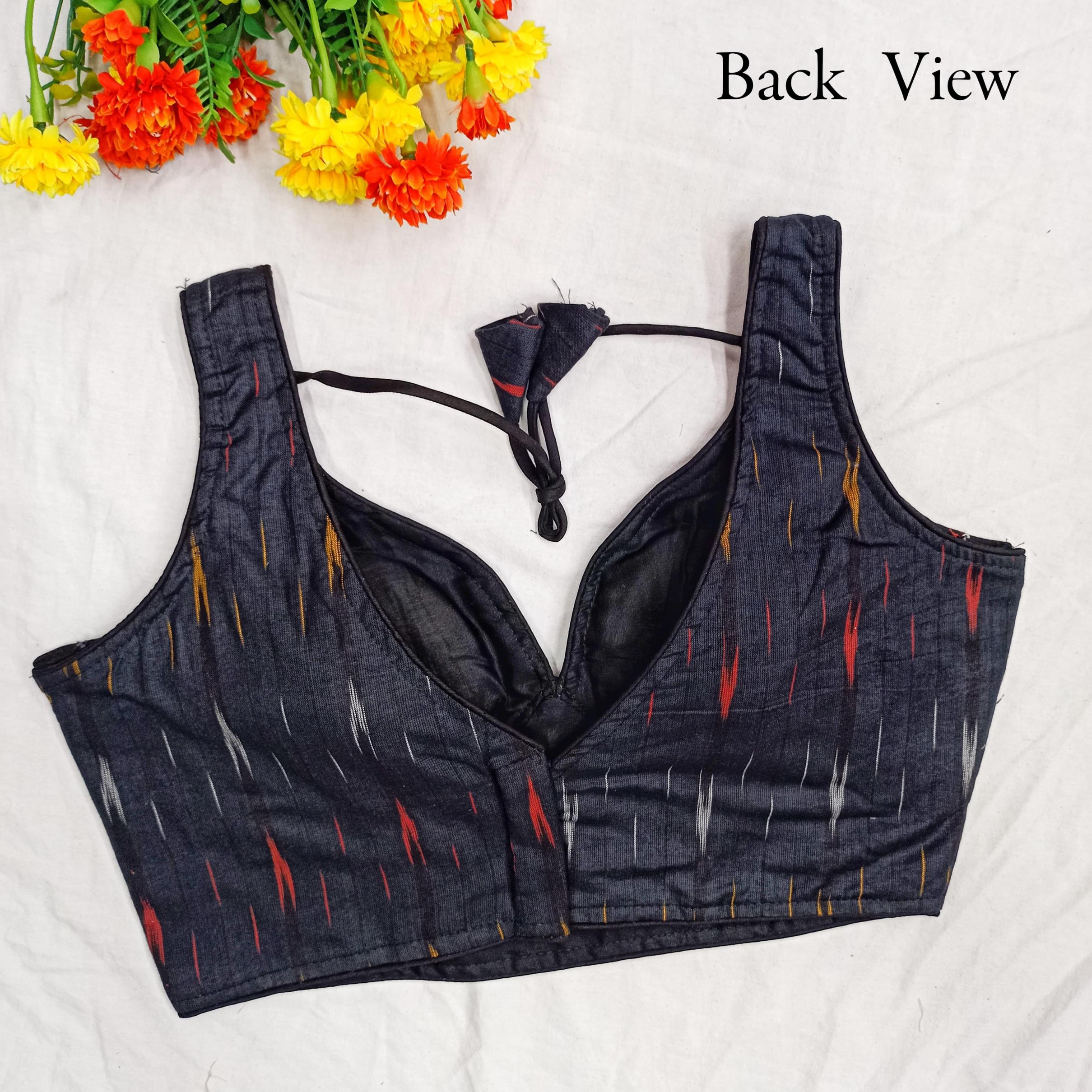 IKKAT SABYASACHI COTTON PAN NACK FULL STITCH UNIQUE BLOUSE 