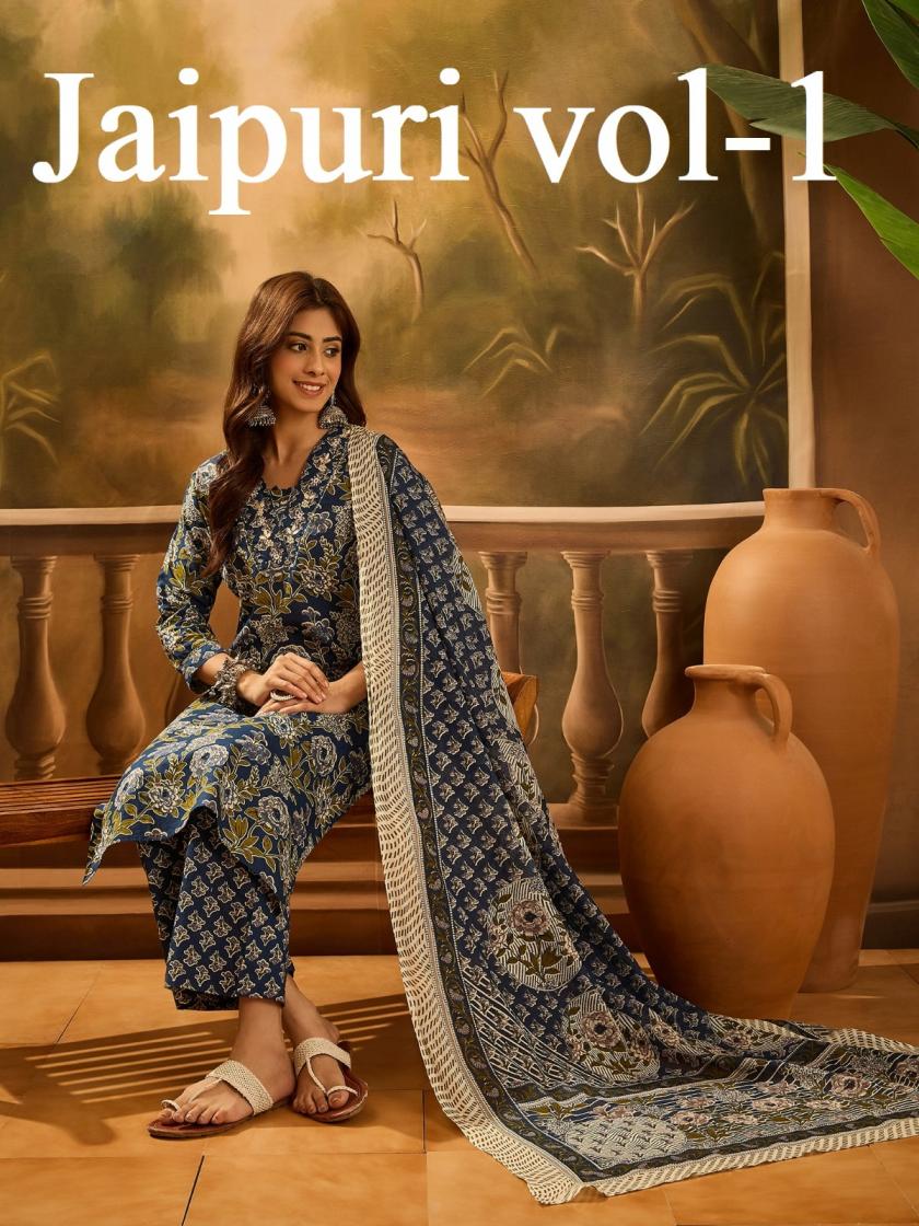 JAIPURI VOL 1 COTTON READYMADE  DESIGNER  SUIT 