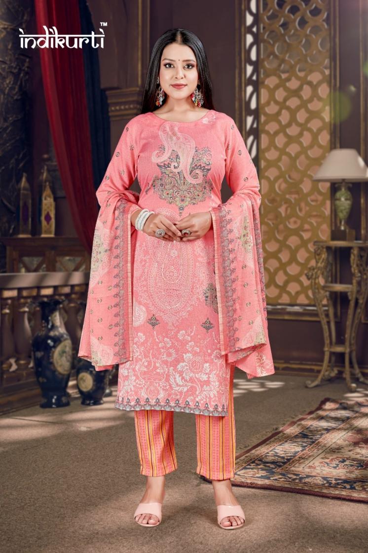 indikurti jasmin capsule print casual wear full stitch combo set 3pcs dress