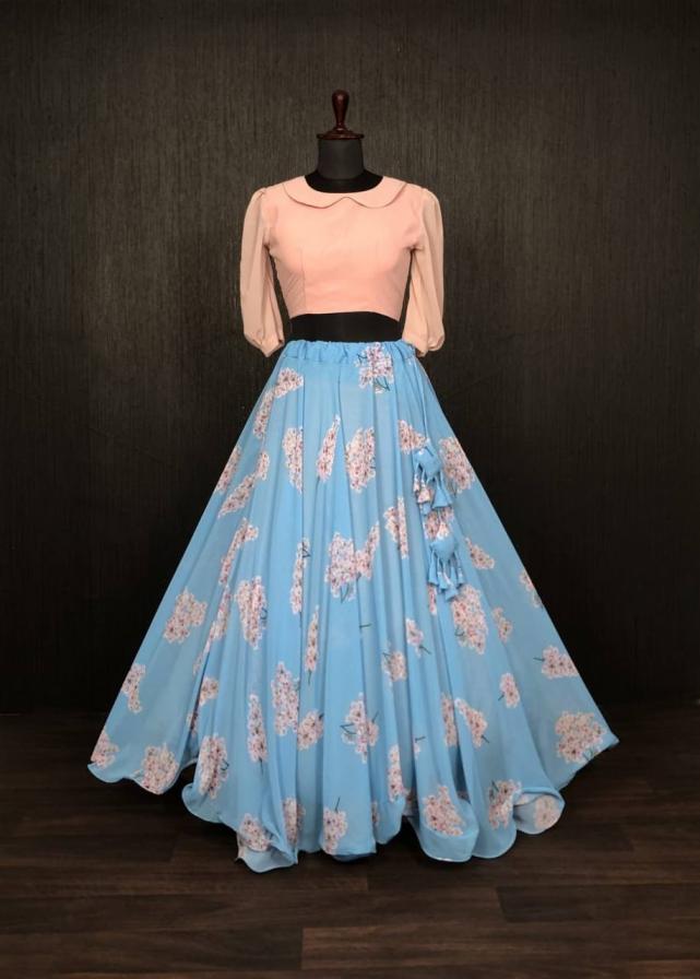 KA 5002 READYMADE FLORAL LEHENGA WITH BLOUSE 