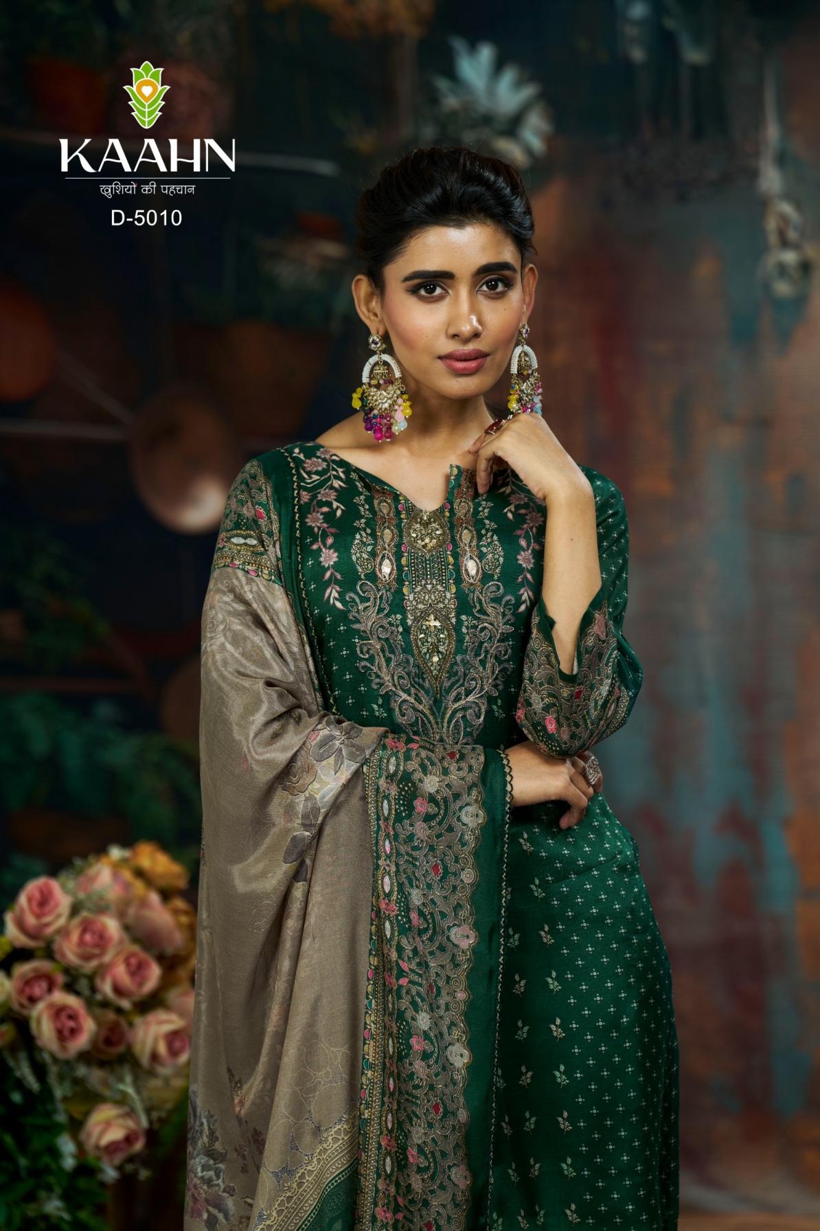 kaahn launch 5010 fully stitch muslin digital stylish 3pcs dress