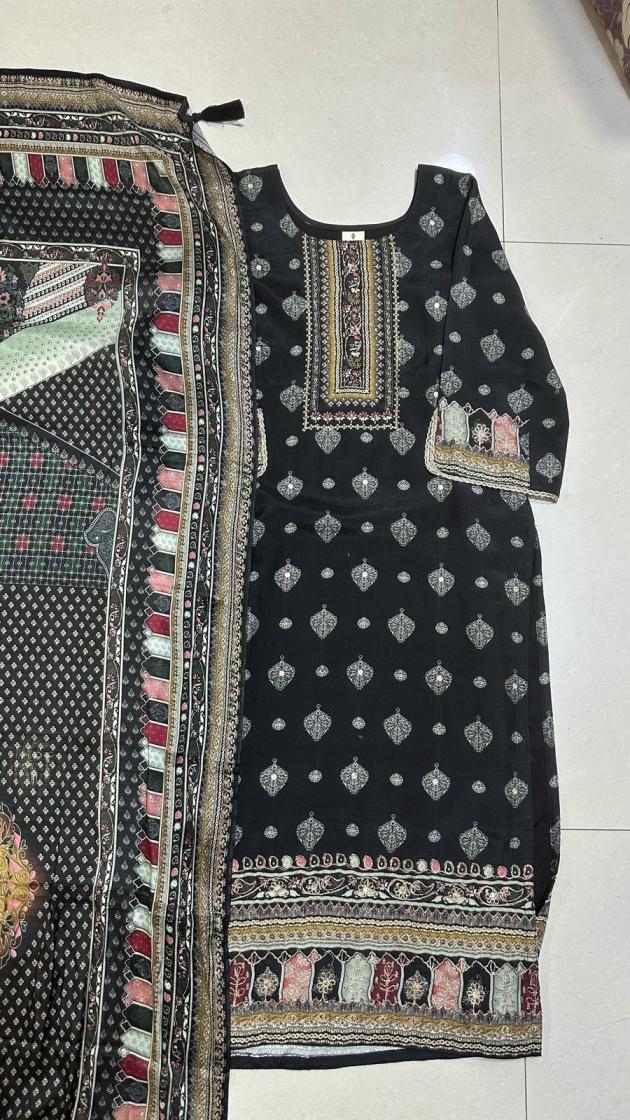 kaahn 5032 popular design muslin full stitch fancy ladies suits 