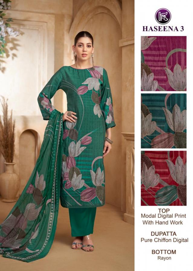 haseena vol 2 & 3 by kala fashion model digital print unstitch suit for ladies 